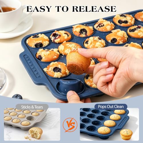 Image of Silicone Muffin Pans for Baking with Metal Reinforced Frame