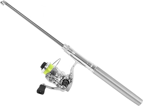 Pocket Fishing Rod and Reel Combo - Mini Pen Pole, Retractable Ultra Light for Sea, Rock, and River Fishing