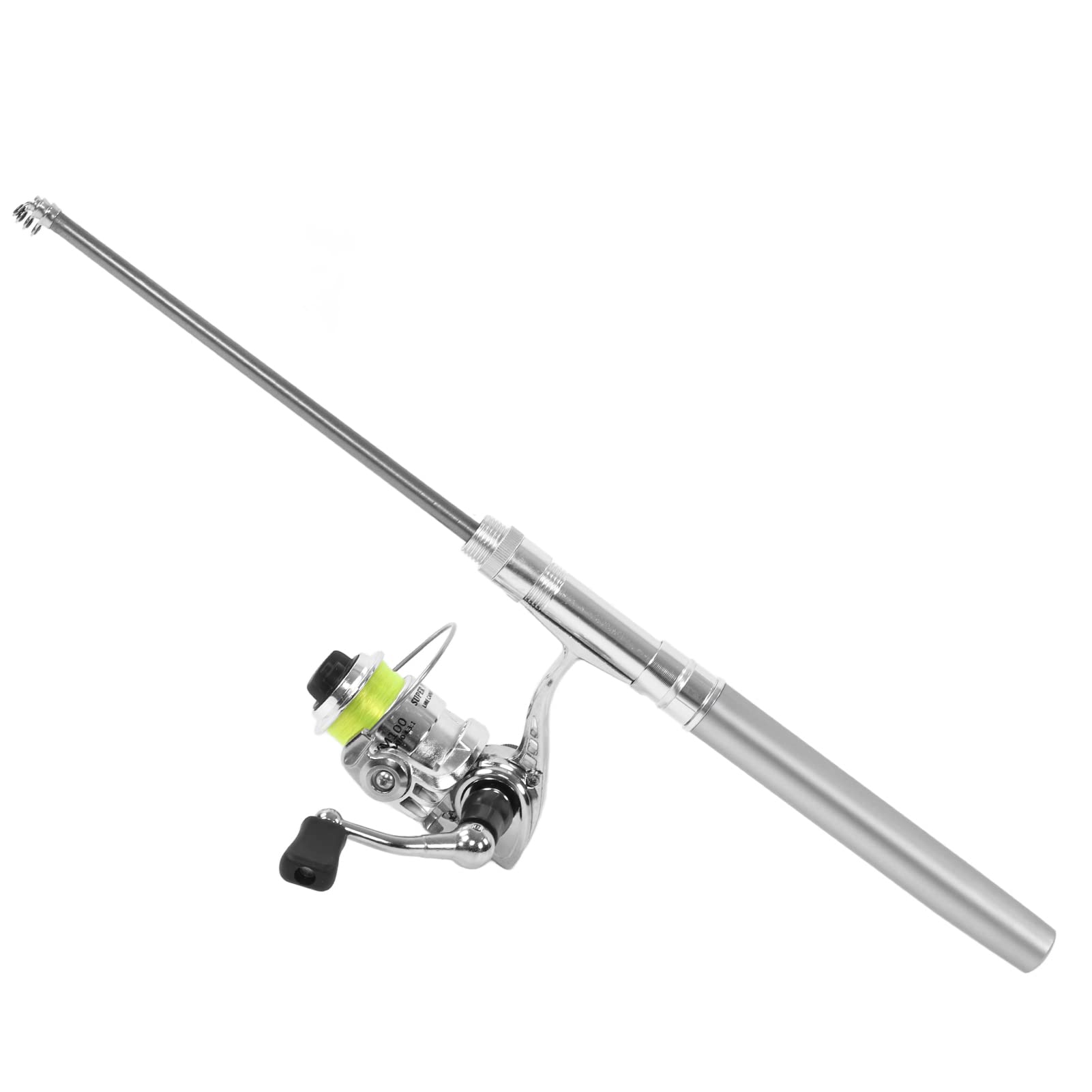 Pen Fishing Rod, Mini Fishing Wędka Teleskopowa o Wysokiej Wytrzymałości ze Stopu Aluminium Kieszeń na Wędkę Chowana Wędka z Kołowrotkiem, do Wędkarstwa Morskiego, łowienia Skał, łowienia Strumieniowe