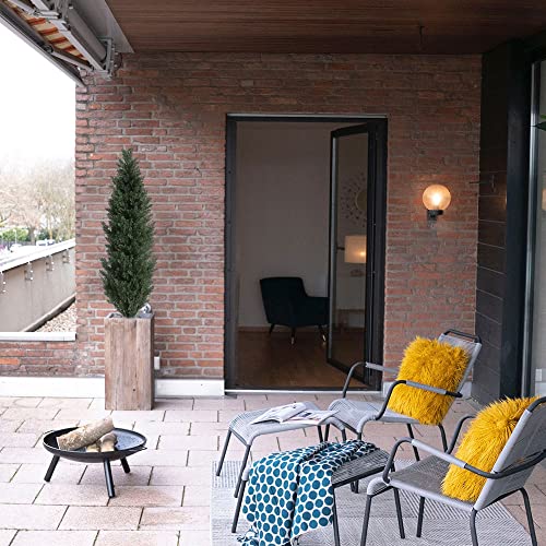 Momoplant Artificial Topiary Cedar Outdoor, 5Ft Faux Toparies Tree 60 Inch Fake Plant【2 Pack】 With Black Pot #TOP6