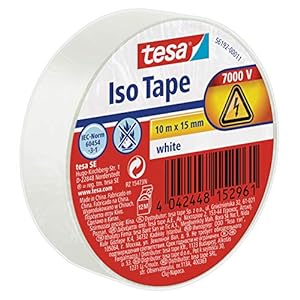 Tesa 56192-00011-02 Nastro Isolante, Bianco, 10M X 15 mm