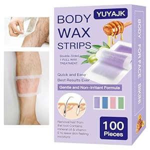 Wax Strips 100 Strips Removal Waxing Strips Patch/Patches Hair Body wax strips for Hair Removal at Home for Men and Women Depilatory Patch 100 Wax Strips + 24 Calming Oil Wipes