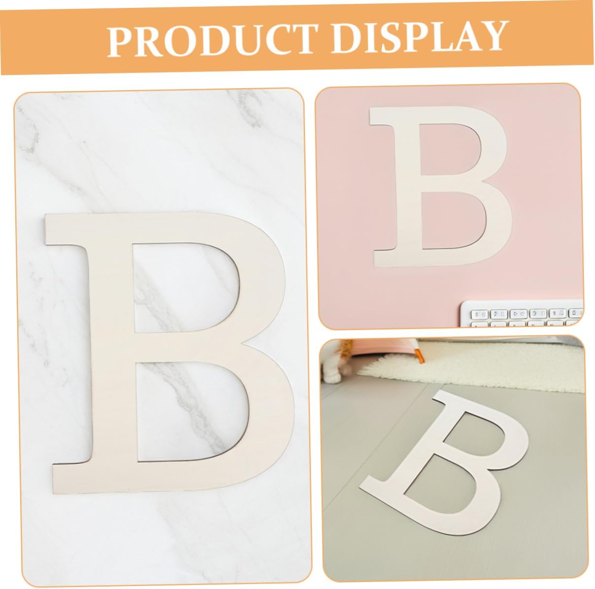 PRETYZOOM Big Wooden Alphabet Letters 2pcs Large Block Letters for Wall Decor Diy Paint Perfect for Home Party Office