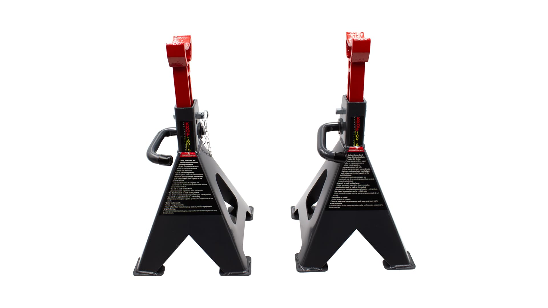 Soportes de Gato para Automóvil 6T, Par de 2 Piezas, Negro con Rojo, Acero Resistente
