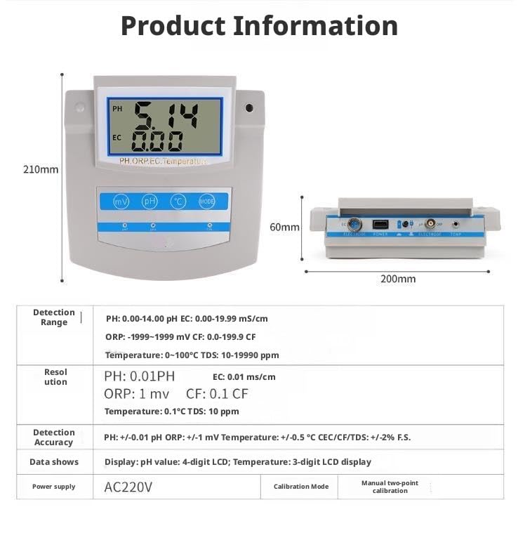 Analizador de calidad del agua PH de sobremesa 6 en 1