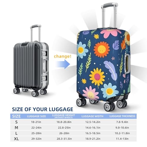 Colorful Flower Travel Luggage Cover for Suitcase Anti-Scratch Fashion Suitcase Protector Washable Elastic Baggage Covers Fits 29-32 Inch Luggage for Travel Beach Holiday3