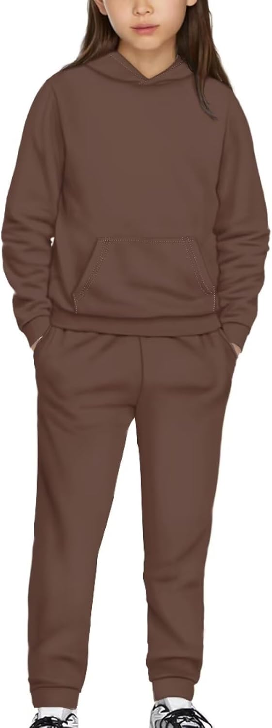 Bulopur Youth Sweatshirt And Sweatpants 2 Pieces Long Sleeve Sweatshirt Casual Jogging Pants Comfy Hoodie Sweat Outfit