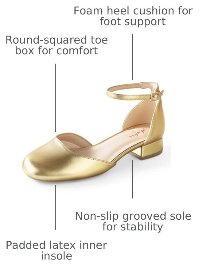 Image of Ankis Round Closed Toe Heels for Women, Low Block Heel Dress Shoes