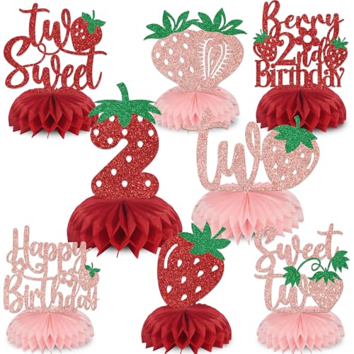 Centre de table nid d'abeille 2 ans or rose pailleté pour anniversaire chic