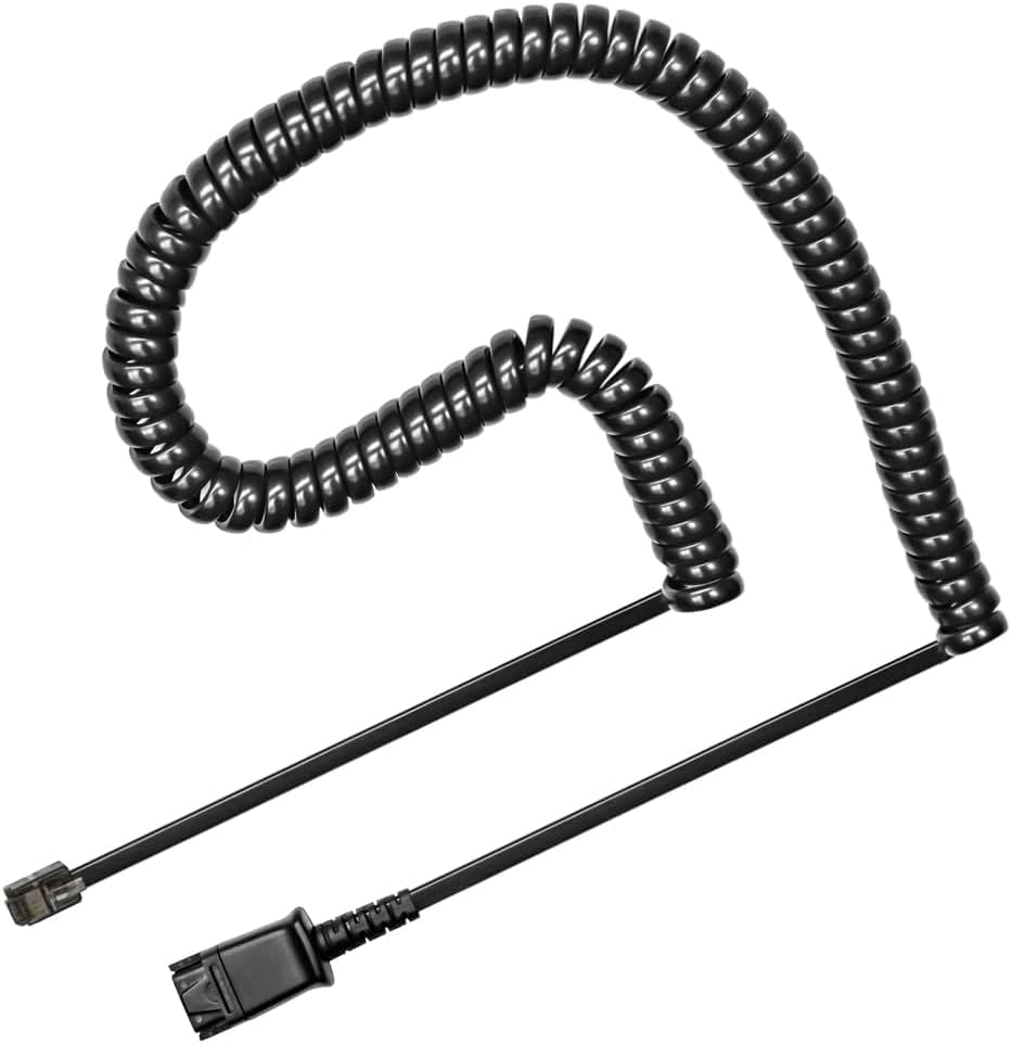 USB to QD Adapter Cable Compatible with any Plantronics, Poly or TruVoice Headset with a Quick Disconnect (QD) - Includes in-Line Volume Control and Mute Functionality