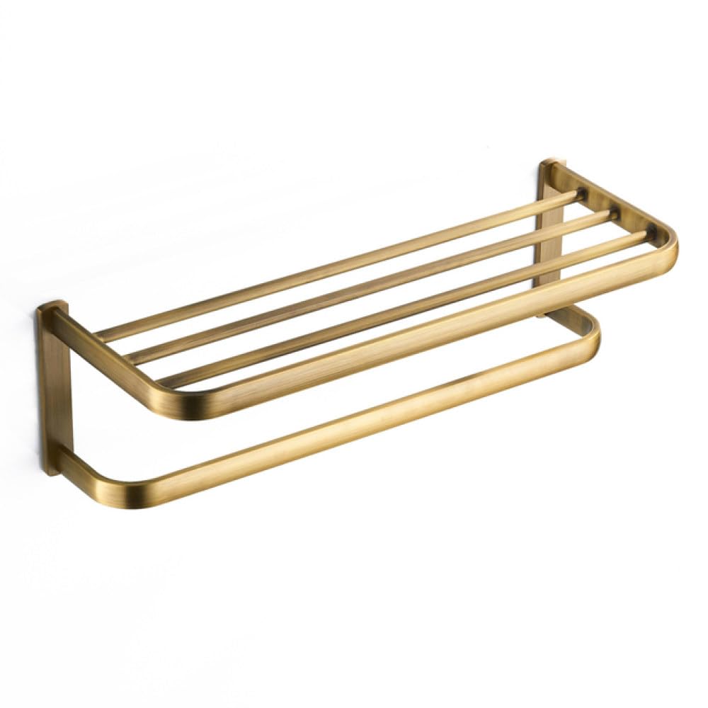 Accessoires de salle de bain en bronze avec étagère à serviettes en laiton