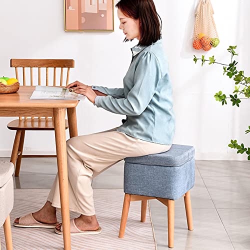 Tabouret de Rangement en lin vert pour changer de chaussures