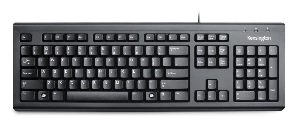 Kensington Wired Valu Keyboard, QWERTY Keyboard,104-Key, Black (K72391WW)