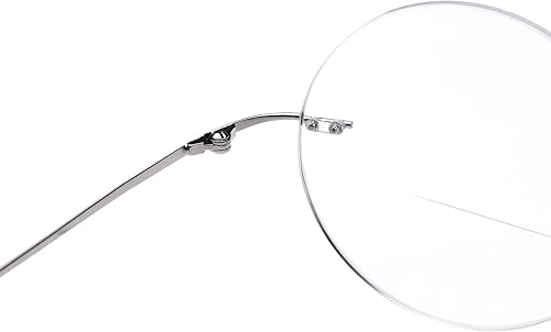 Miniatura 5 de Gafas de lectura bifocales con marco redondo sin montura para hombres y mujeres+2.75 aleación de titanio ligeros lectores anteojos