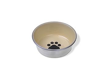 Van Ness Decorated Stainless Cat Dish, 8 oz(assorted colors)