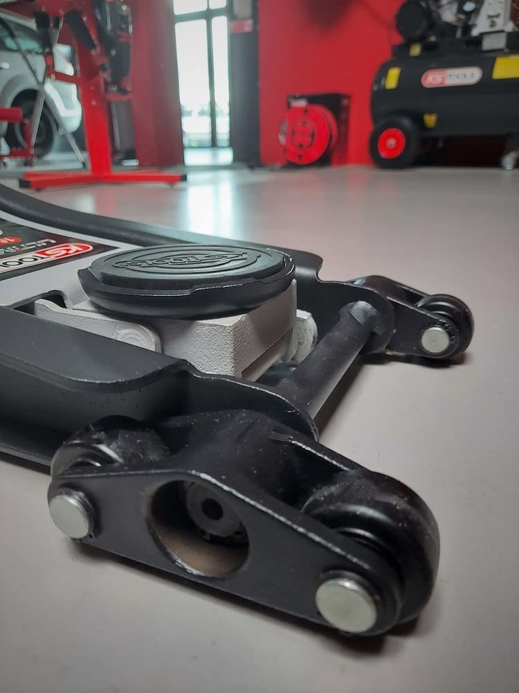 KS Tools 161.0372 - Gato hidráulico extrabajo | Gato hidráulico extra bajo acero ULTIMATE 2 t con doble rueda delantera, elevación automotriz