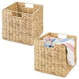 DISEÑO IDEAL: La caja de almacenamiento se adapta a cualquier interior. Debido al color natural de estas cestas para almacenaje, la combinación con el resto de muebles estará garantizada.