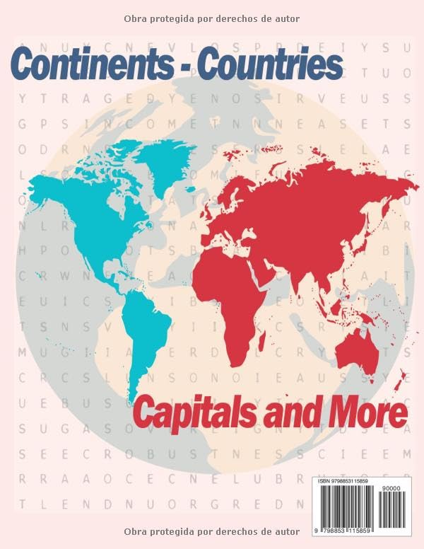 Miniatura 2 de Sopa de Letras Geografía Mundial Pasatiempo de Paises, Capitales, Ciudades, Jefes de Estados y Modenas del Mundo (Spanish Edition)