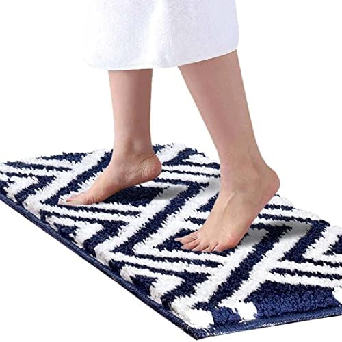 Egyptian Super Soft (17x24 Inch) Microfibre Solid 2000 GSM Bath Mat Super Absorbent Anti Skid Mats for Bathroom Bedroom Kitchen Door Mat Floor Mat (Blue) Pack of 1