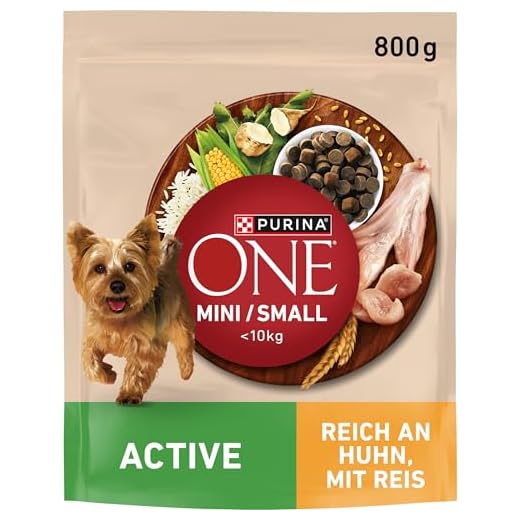 bosch HPC SOFT Hühnchen & Banane | halbfeuchtes Hundefutter für ausgewachsene Hunde aller Rassen | Single Protein | Grain-Free | 1 x 2.5 kg 4 PURINA ONE Mini/Small Active Hundefutter trocken für kleine Hunde, reich an Huhn & Reis, 8er Pack (8 x 800g)
