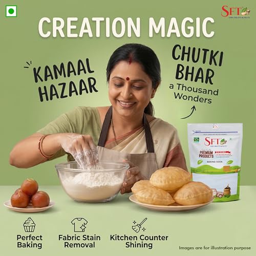 Image of SFT Baking Soda, 1kg (Food-Grade Sodium Bicarbonate | Ideal for Baking, Cooking & Cleaning)