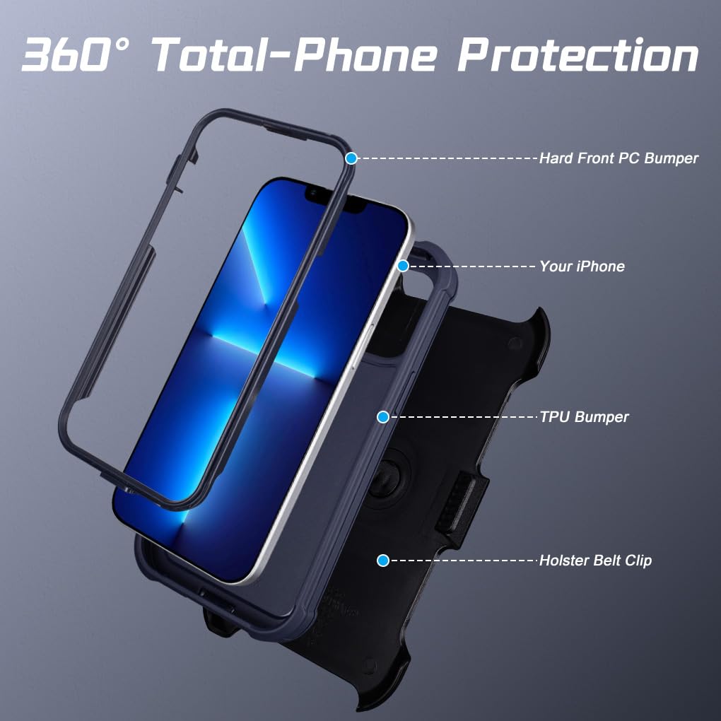 Custodia per Defender per iPhone 13 Pro Max Custodia per telefono Clip da