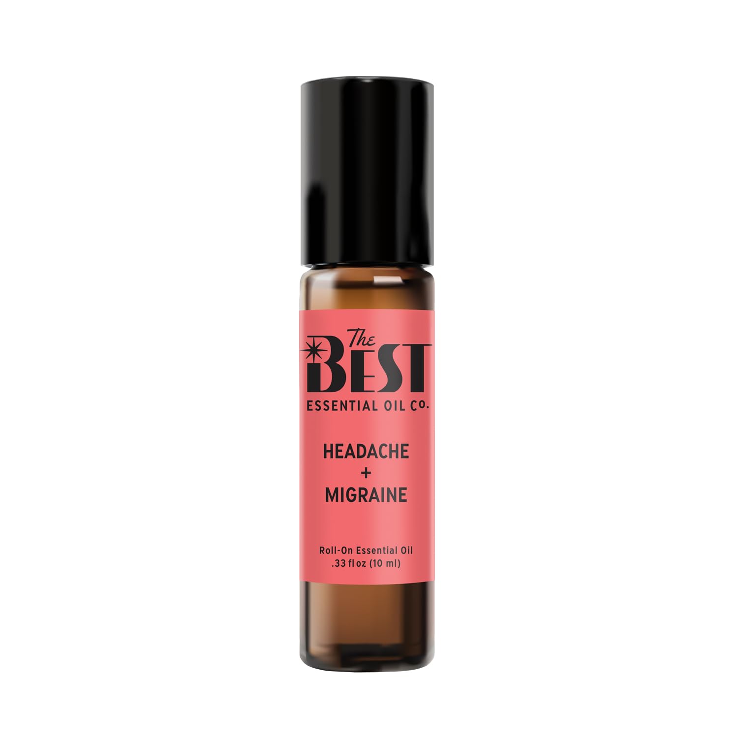 The Best Headache + Migraine Essential Oil Roll-On Blend- Premium Grade- Pre-Diluted in Coconut Oil- Ready to Use- 10 ml (.33 fl oz)