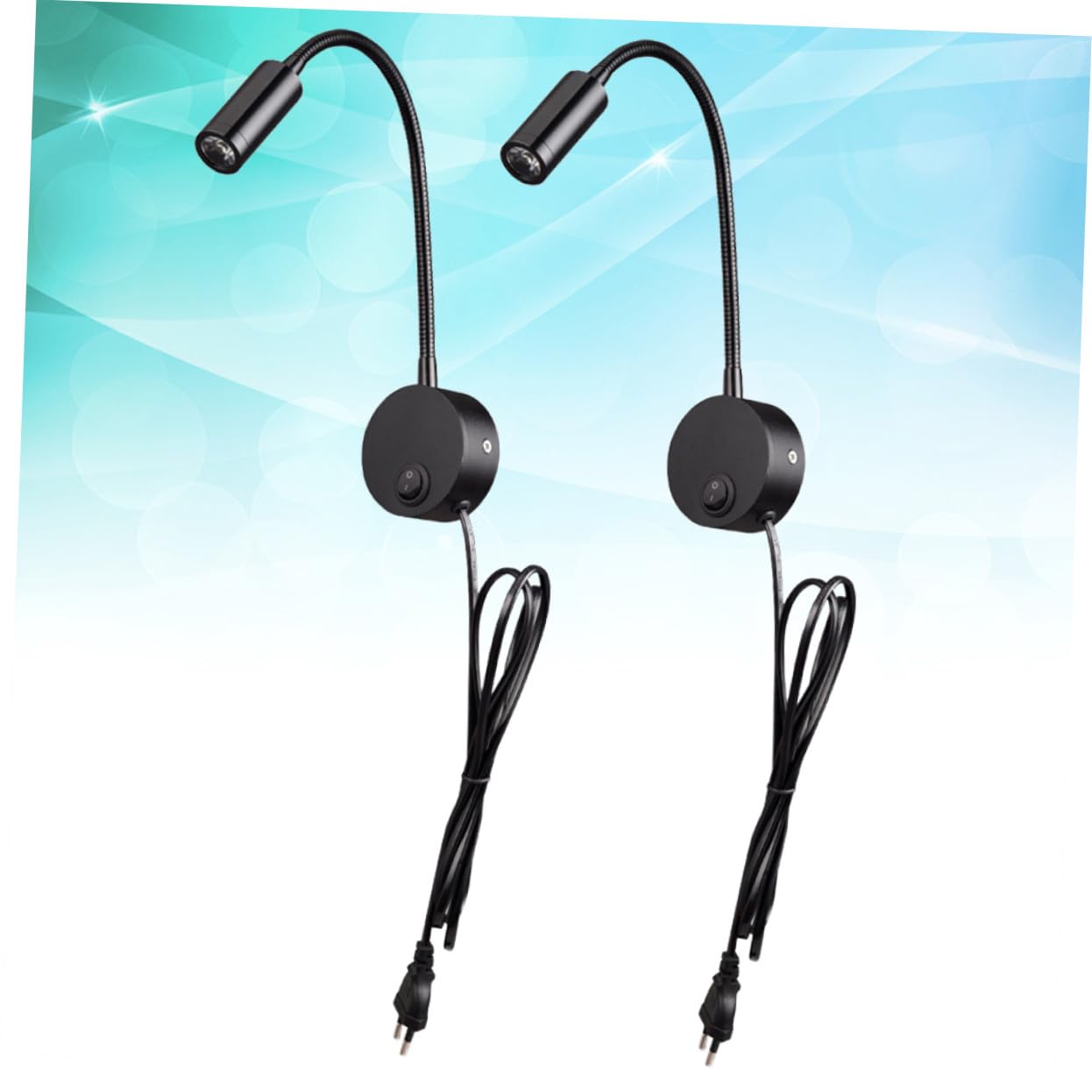 Operitacx Lot De 2 Lampes De Lecture Murales LED à Bras Flexible, Éclairage Multi-Angle, Lumière Douce pour Chambre, Montage Mural, Alimentation Ac220-240v, Lecture Nocturne