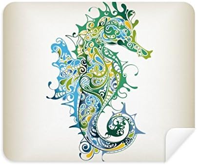 Colorful Hippocampus Marine Life Pattern Cleaning Cloth Screen Cleaner 2pcs Suede Fabric image 2