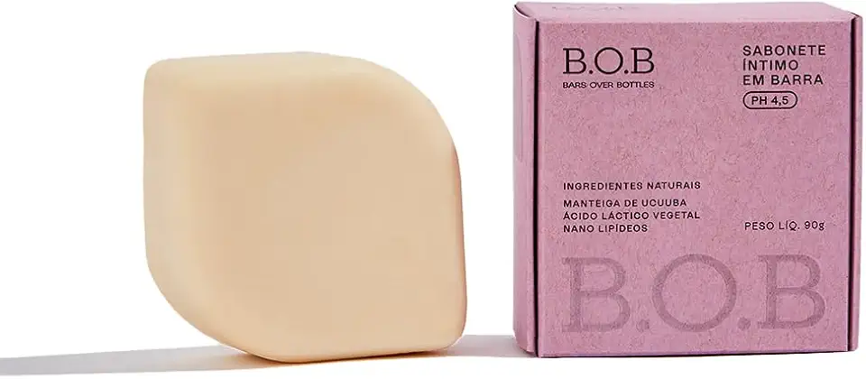 B.O.B Bars Over Bottles Sabonete Íntimo em Barra | Natural, vegano, livre de crueldade, sustentável, livre de plástico, waterless, pH equilibrado com o da região íntima (4,5)