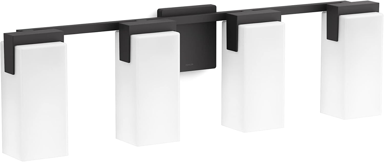 Kohler Lighting 28973-SC04 Honesty 4 Light 31" Wide Vanity Light with Frosted Glass Shades - Matte Black