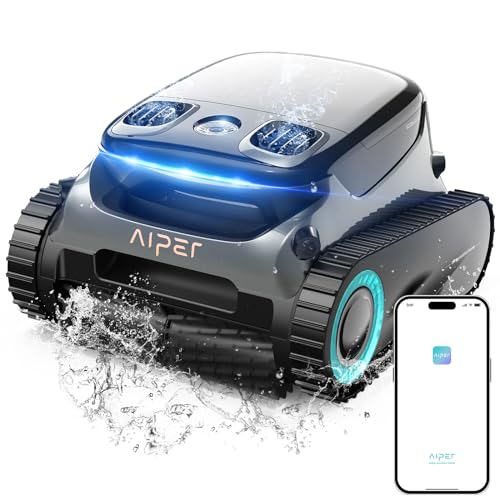 AIPER Scuba S1 Pro Limpiafondos Piscina, Robot Piscina Limpia Suelos, Paredes y Línea de Flotación, hasta 180min de Alcance, Smart Navigation, Apto para Piscinas Elevadas y Enterradas de hasta 200m²