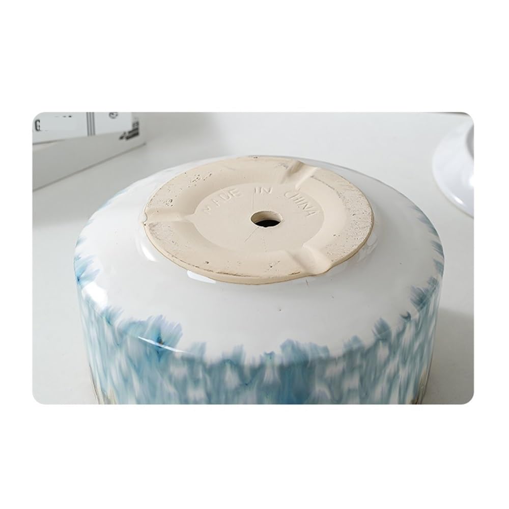 macetas para plantas Doniczka ceramiczna do roślin doniczkowych, płytka okrągła doniczka na sukulenty z otworami drenażowymi, zdejmowana podstawa(Duży)