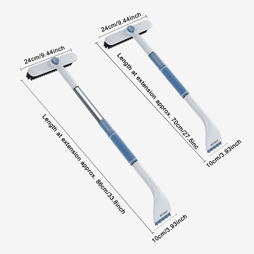 3 Set di Prestone Sghiacciatore per parabrezza Soluzione potente per le mattine gelide Raschietto per neve efficiente con spazzola allungabile Facile Grigio (