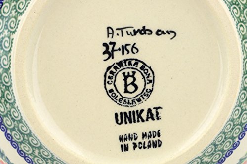 Polish Pottery 7½-inch Bowl (Red Cornflower And Blue Butterflies Theme) Signature UNIKAT + Certificate of Authenticity - Image 5