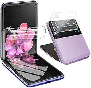 ATTUX For Screen Protector Samsung Galaxy Z Flip 4[1 Flexible TPU Film Protector and 2 pcs 3D Camera Lens Protector][Anti-Scratch][Touch Sensitive][Ultra HD] Screen Guard Saver Shield Film