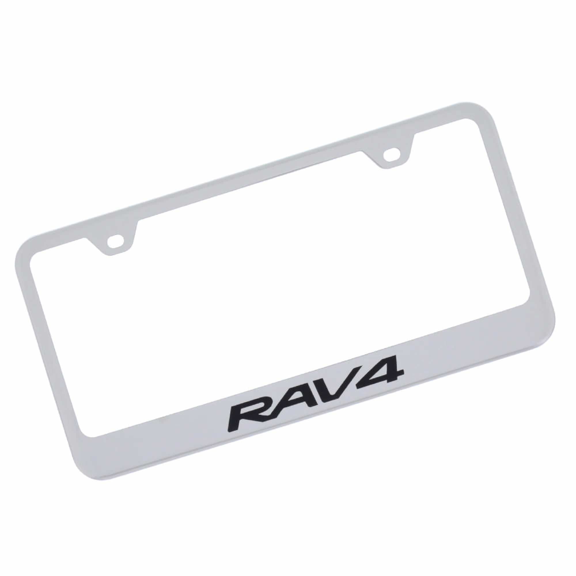 Au-TOMOTIVE GOLD Laser Etched License Plate Frame for Toyota RAV4 (Chrome)