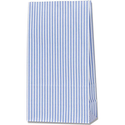 シモジマ ヘイコー 紙袋 マチ付 ファンシーバッグ S1 モノストライプ 青 12x6.5x22cm 100枚