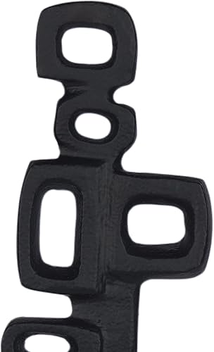 Miniatura 6 de Cruiser's Caché - Escultura geométrica abstracta, aluminio fundido artesanal con acabado antracita negra, base de mármol natural, 13 pulgadas