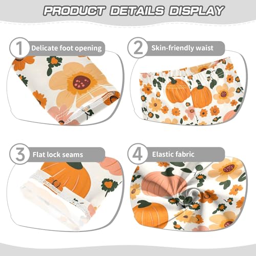 Fall Pumpkin Flower Girls Leggings Soft Stretch Workout Yoga Dance Pants for Kids Casual Tights3