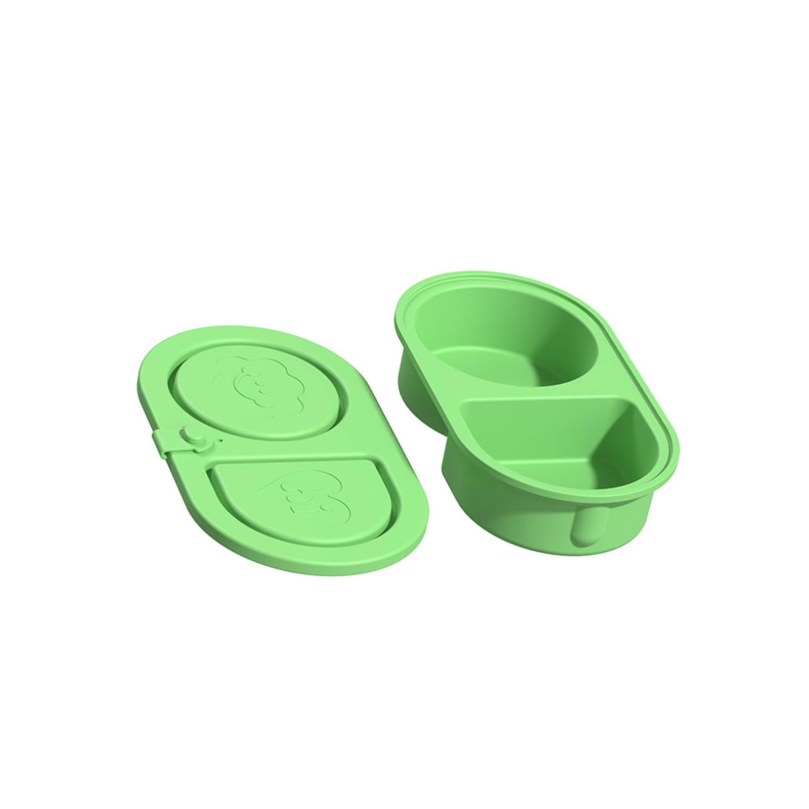 LUCKGONI Silicone Double Compartment Seasoning Box Portable Food Storage Lunch Box for Outdoor Picnics And Gym Snacks