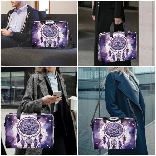 Maletín para laptop 15.6-16 pulgadas morado con pintura atrapasueños miniatura 2