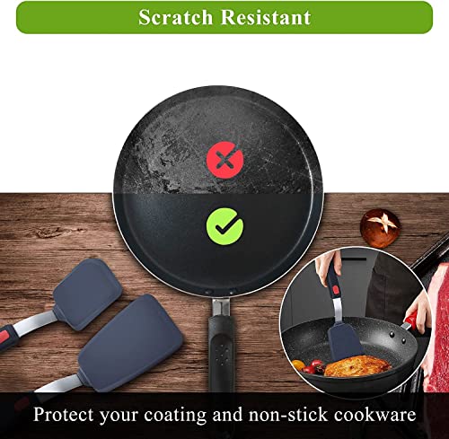 Image of Silicone Spatula Heat Resistant Flexible Rubber for Nonstick Cookware, Burger Pancake Spatula Turner Large Silicone Spatula for Cooking Kitchen Utensil (Pack of 1)