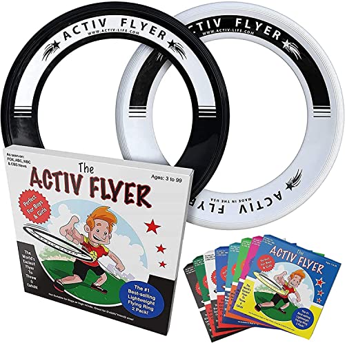 Activ Life Anneaux Volants Best Kid [Noir/Blanc] Paquet de 2 - Accessoire/Jeu de Plage & Piscine - Super pour l'eau, Le Sable, la pelouse - Indispensable l'été pour Petits Enfants & Famille.