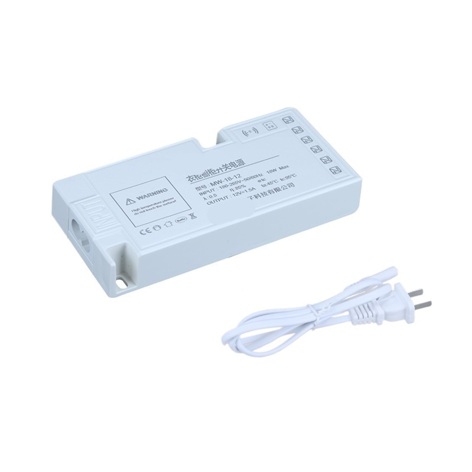 PWANUIGTE Cabinet Light Power Supply 24v with Wine Induction Control Interface 12V Wardrobe Transformer(12V 18W)
