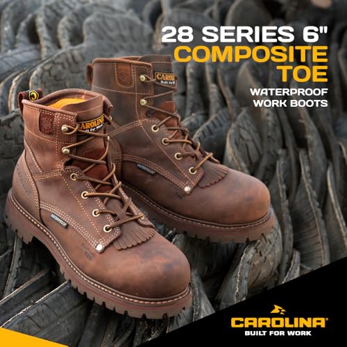 Carolina 28 Series 6” Composite Toe Work Boots for Men - Waterproof, with Durable Leather Uppers, AG7 Comfort Footbeds & Slip-Resistant Lug Outsoles2