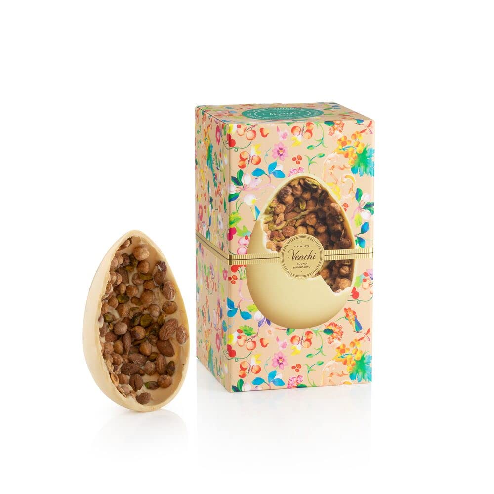 Venchi - Osterei Gran Gourmet Gesalzene weiße Schokolade - Osterei aus weißer Schokolade mit Piemonteser Haselnüssen g.g.A. und Überraschung, 500g - Geschenkidee zu Ostern - Glutenfrei…