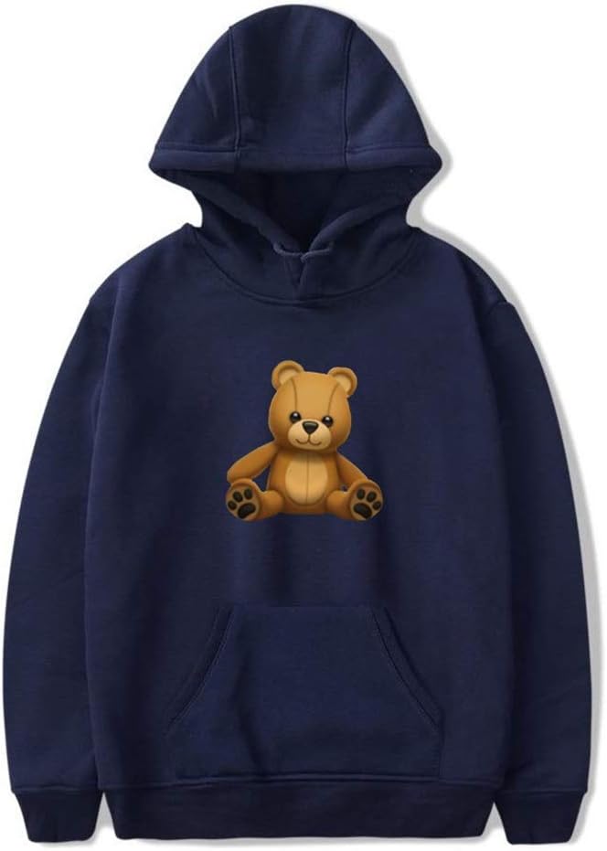 Nick Austin Merch Teddy Bear Hoodie Cute Printed Hoody Sweatshirt Hype House Merch Hoodies TIK Tok Clothes Kids Suitable for Boys Girls Men Women