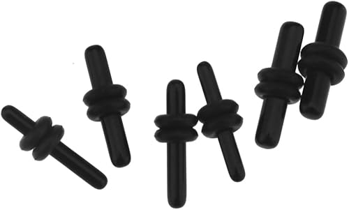 Miniatura 5 de Kit expansor de tapones para los oídos acrílicos negros, 36 unidades, dilatadores cónicos