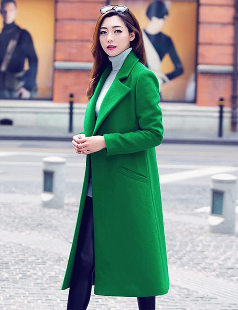 IDEALSANXUN Long Wool Coats for Women Fall Winter Coats Wool Jacket Peacoat